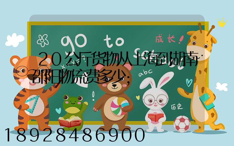 20公斤货物从上海到湖南邵阳物流费多少
