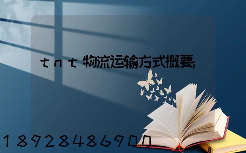 tnt物流运输方式概要