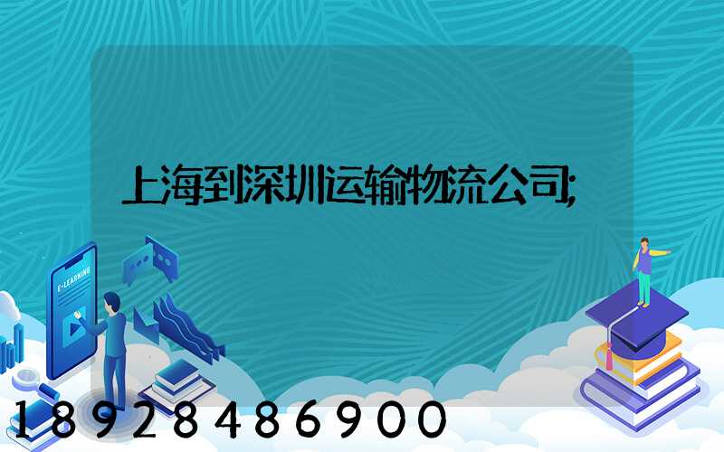上海到深圳运输物流公司