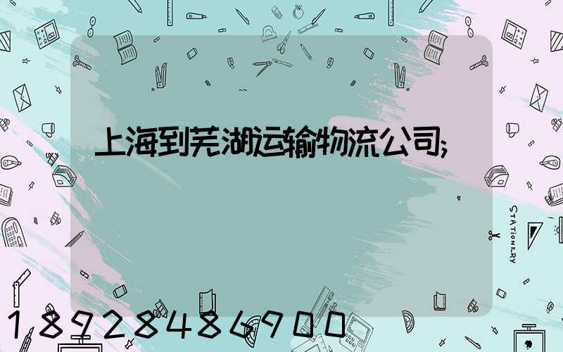 上海到芜湖运输物流公司