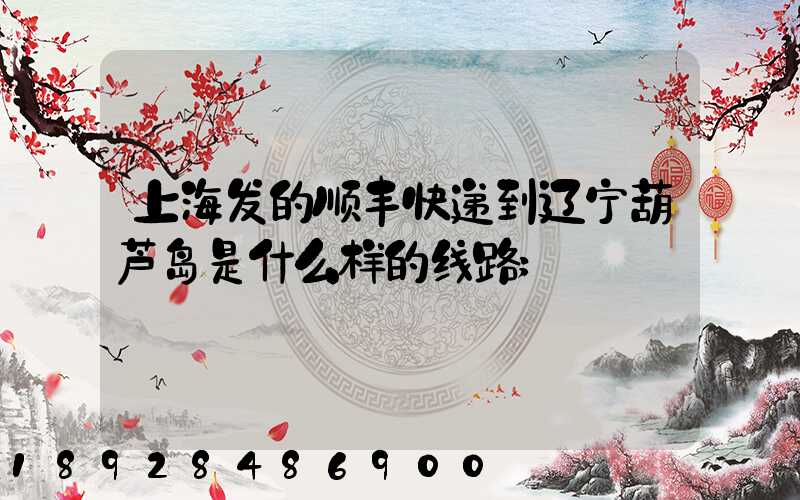 上海发的顺丰快递到辽宁葫芦岛是什么样的线路