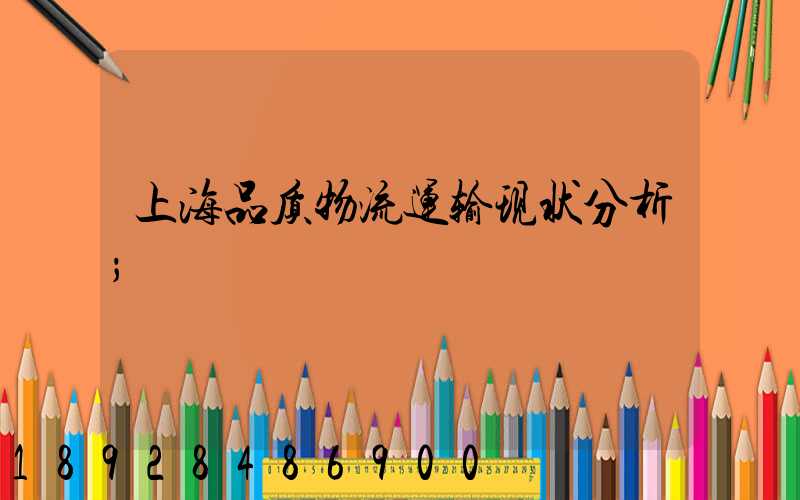 上海品质物流运输现状分析