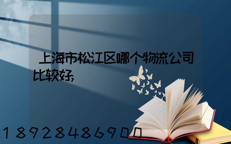 上海市松江区哪个物流公司比较好