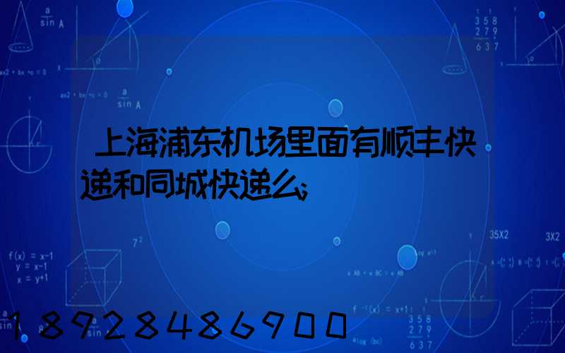 上海浦东机场里面有顺丰快递和同城快递么