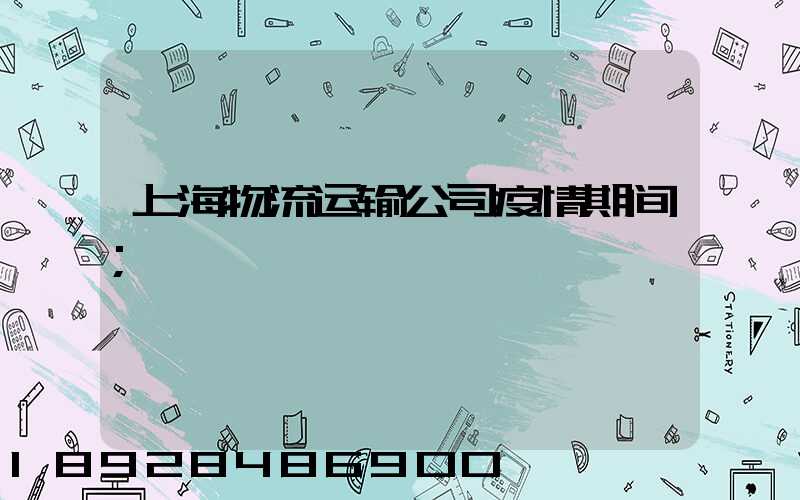 上海物流运输公司疫情期间