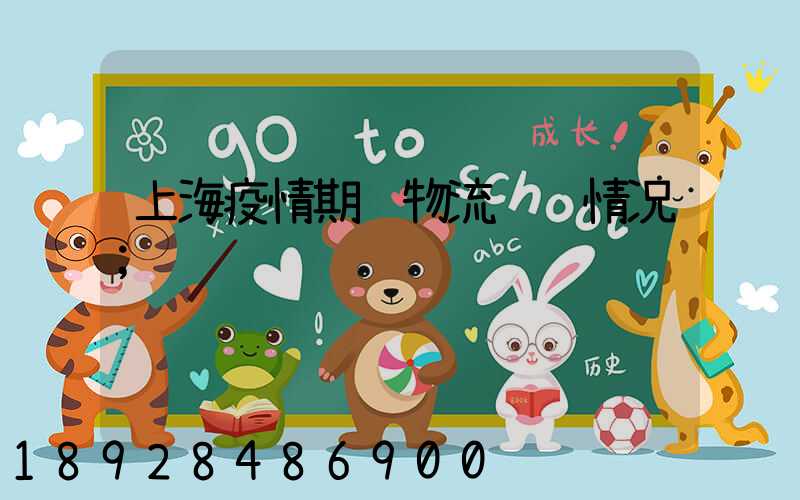 上海疫情期间物流运输情况