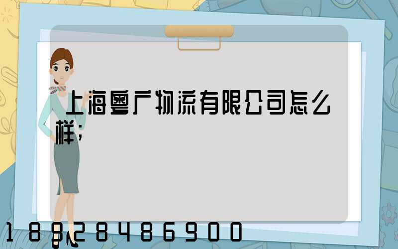 上海粤广物流有限公司怎么样
