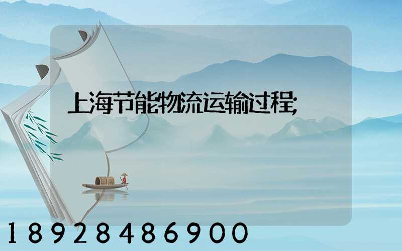 上海节能物流运输过程