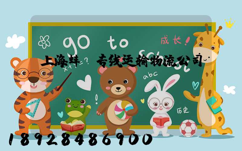 上海蚌埠专线运输物流公司