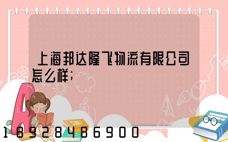 上海邦达隆飞物流有限公司怎么样
