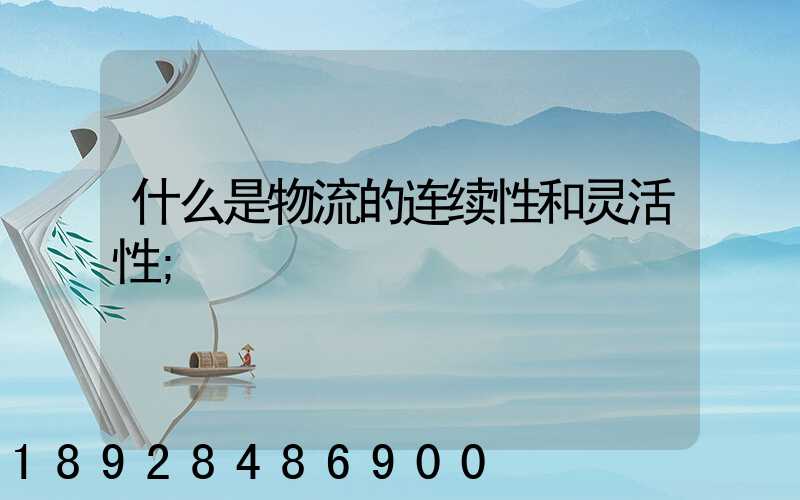 什么是物流的连续性和灵活性