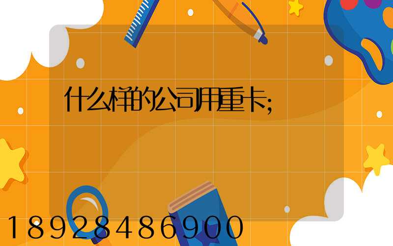 什么样的公司用重卡