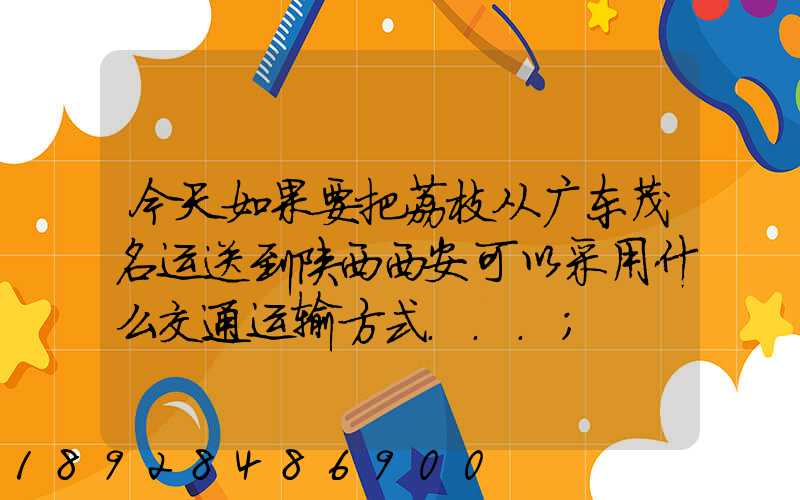 今天如果要把荔枝从广东茂名运送到陕西西安可以采用什么交通运输方式...