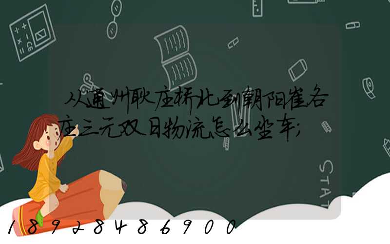 从通州耿庄桥北到朝阳崔各庄三元双日物流怎么坐车