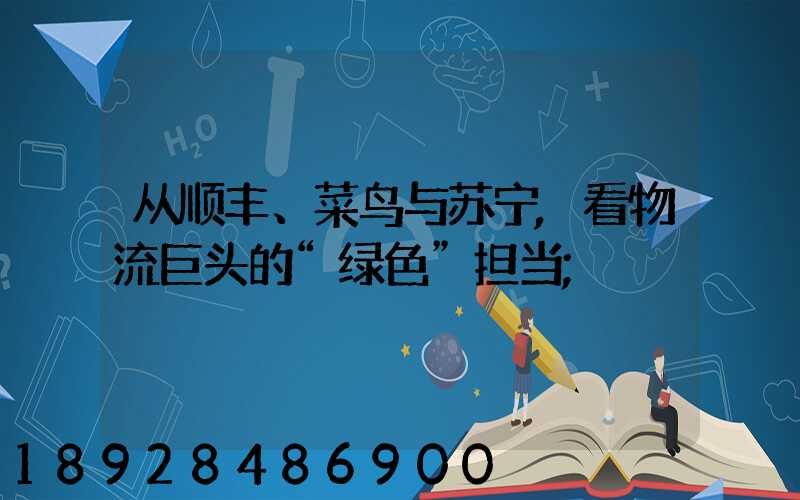 从顺丰、菜鸟与苏宁,看物流巨头的“绿色”担当