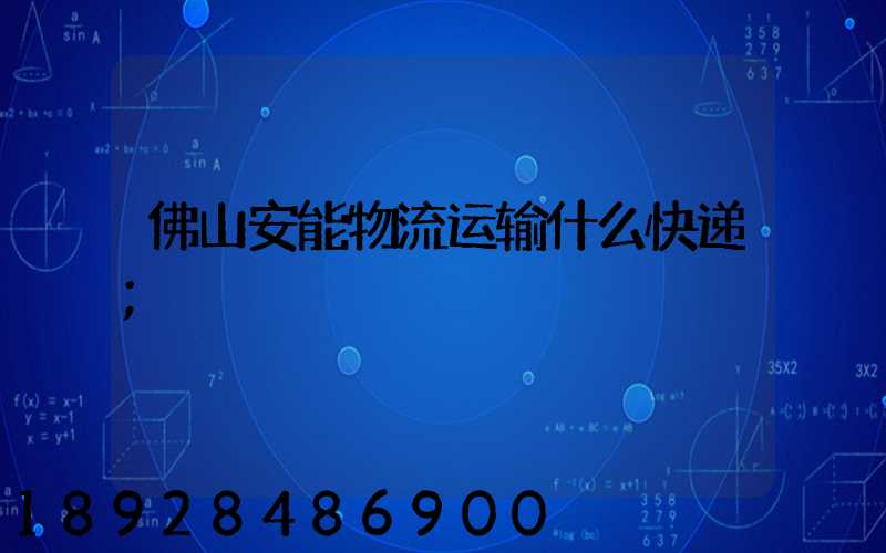 佛山安能物流运输什么快递