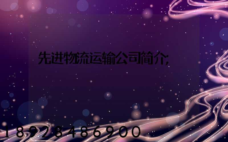 先进物流运输公司简介