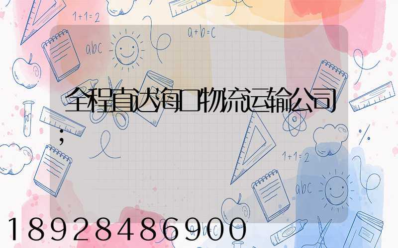 全程直达海口物流运输公司