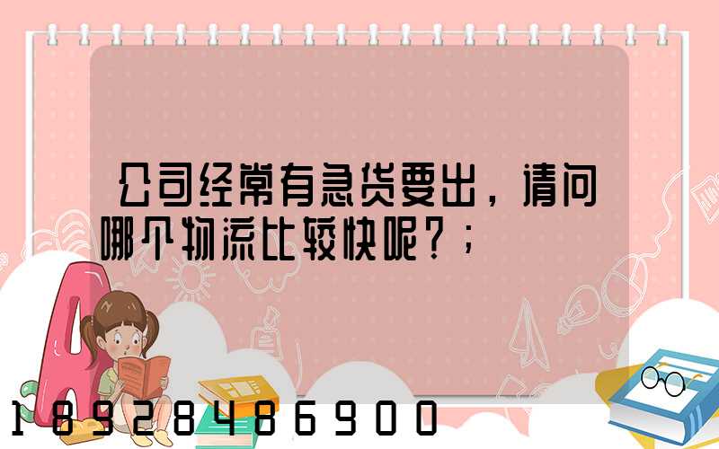 公司经常有急货要出，请问哪个物流比较快呢？