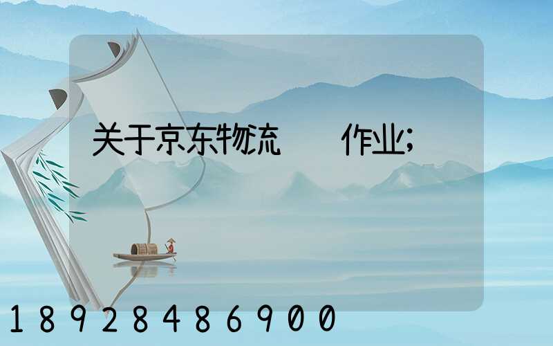 关于京东物流运输作业