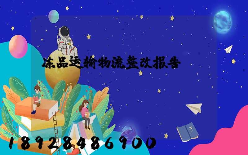 冻品运输物流整改报告