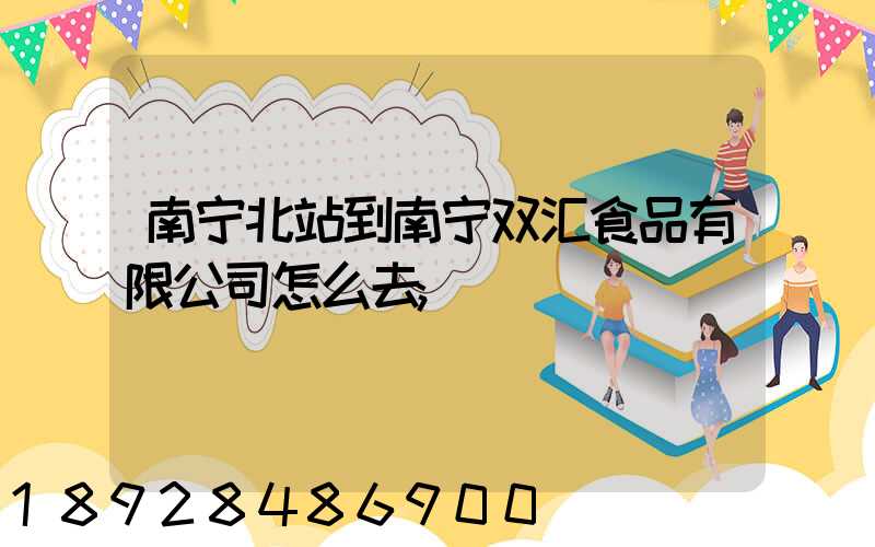 南宁北站到南宁双汇食品有限公司怎么去
