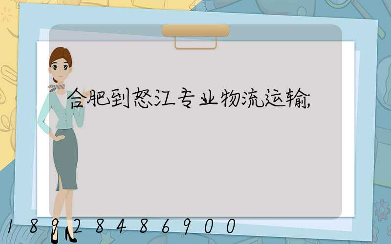 合肥到怒江专业物流运输