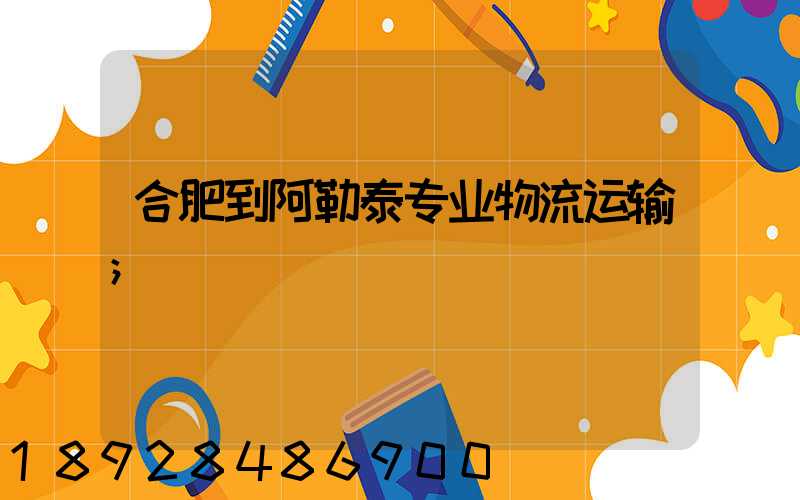 合肥到阿勒泰专业物流运输
