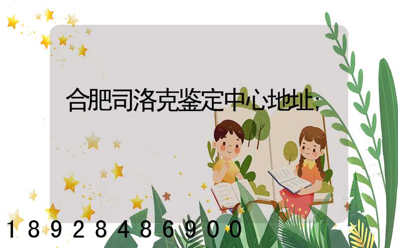 合肥司洛克鉴定中心地址