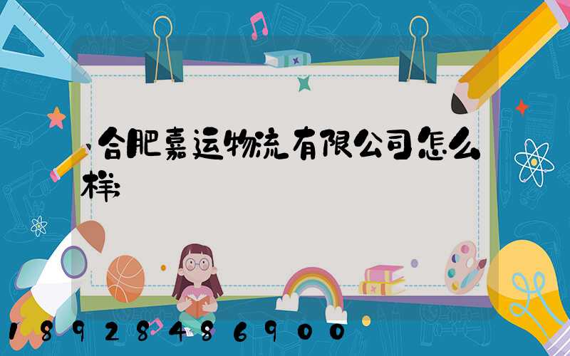 合肥嘉运物流有限公司怎么样