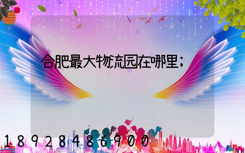 合肥最大物流园在哪里
