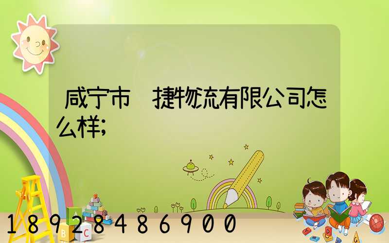 咸宁市顺捷物流有限公司怎么样