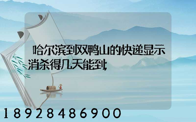 哈尔滨到双鸭山的快递显示消杀得几天能到