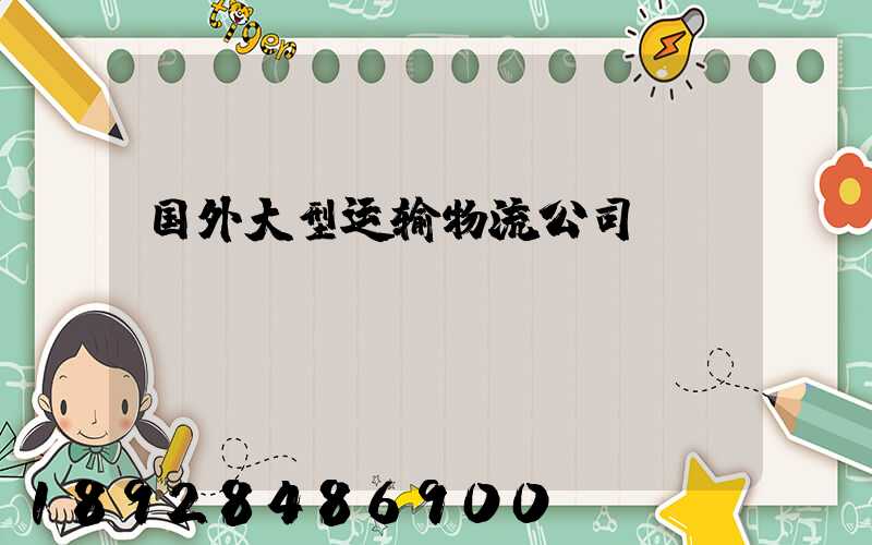 国外大型运输物流公司