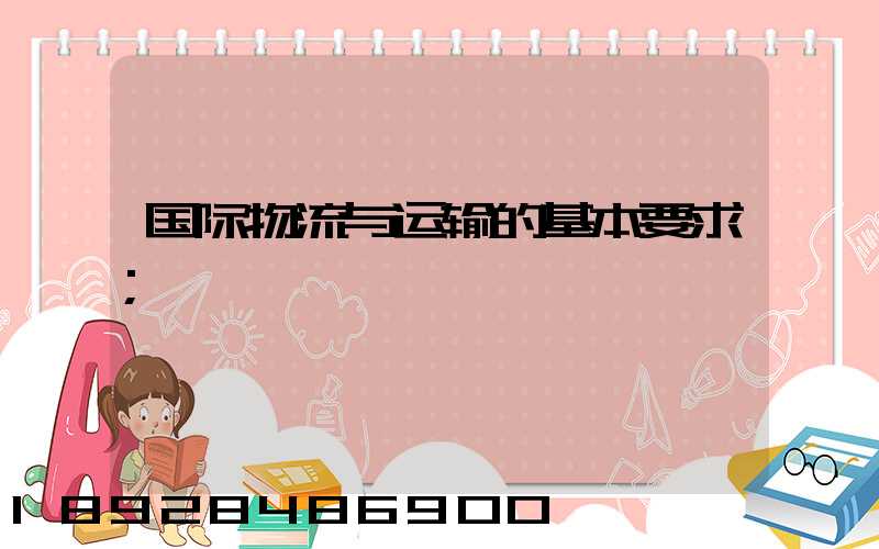 国际物流与运输的基本要求