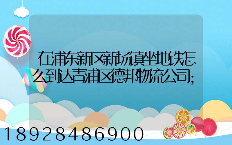 在浦东新区新场镇坐地铁怎么到达青浦区德邦物流公司