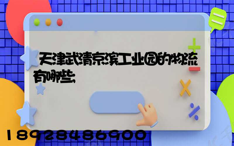 天津武清京滨工业园的物流有哪些