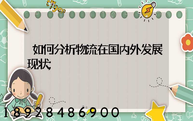如何分析物流在国内外发展现状