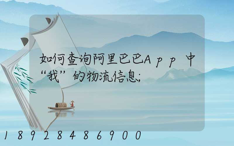 如何查询阿里巴巴App中“我”的物流信息