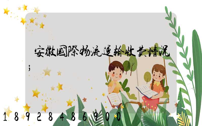 安徽国际物流运输收费情况