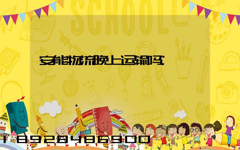 安能物流晚上运输吗