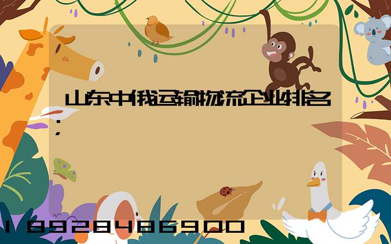 山东中俄运输物流企业排名