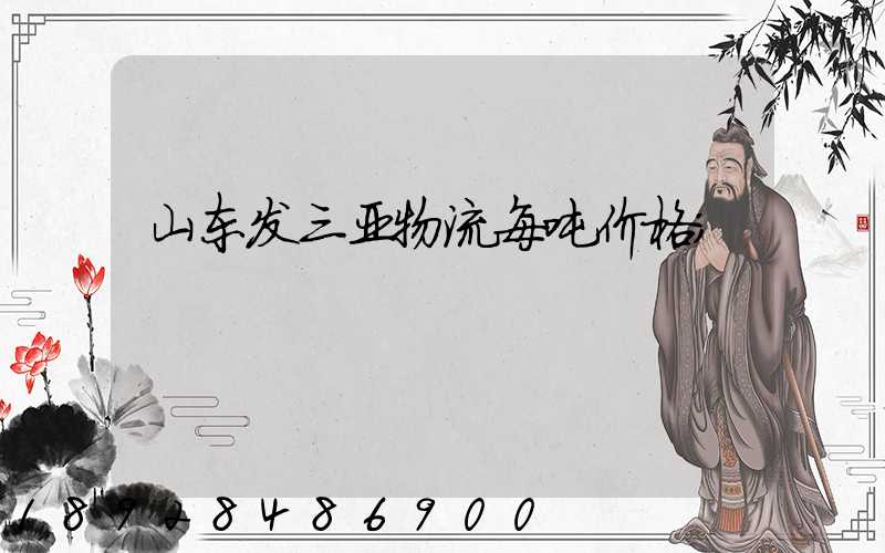 山东发三亚物流每吨价格