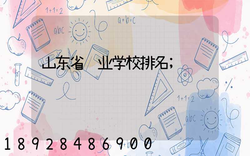 山东省职业学校排名