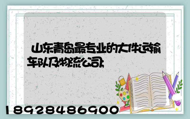 山东青岛最专业的大件运输车队及物流公司