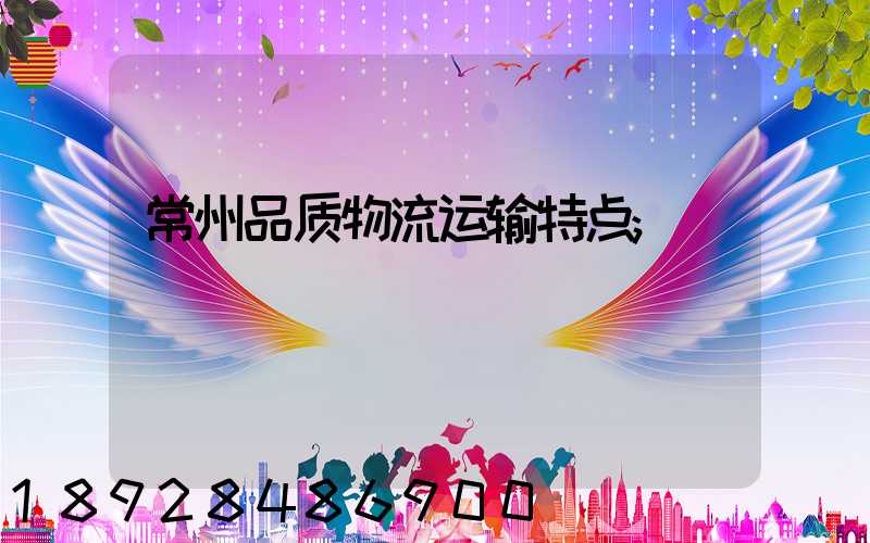 常州品质物流运输特点