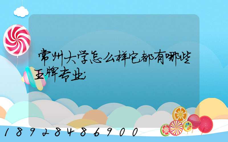 常州大学怎么样它都有哪些王牌专业