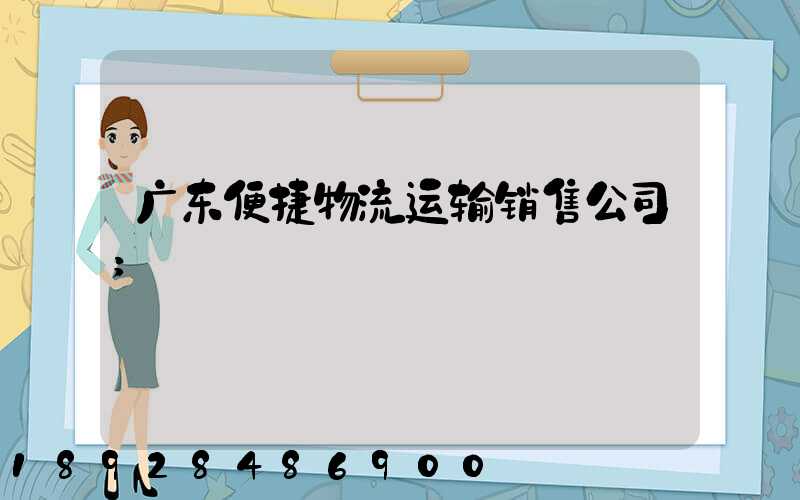 广东便捷物流运输销售公司