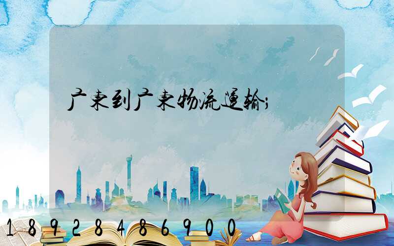 广东到广东物流运输