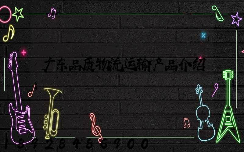 广东品质物流运输产品介绍